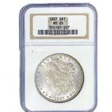 1887 Morgan Silver Dollar NGC MS65