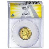 1942 Jefferson Nickel ANACS PF65
