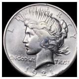 1921 Silver Peace Dollar NEARLY UNCIRCULATED