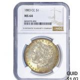 1883-CC Morgan Silver Dollar NGC MS64