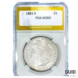 1881-S Morgan Silver Dollar PGA MS64