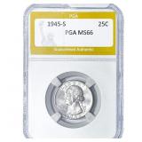 1945-S Washington Silver Quarter PGA MS66