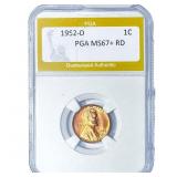 1952-D Wheat Cent PGA MS67+ RD
