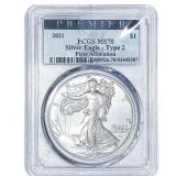 2021 Silver Eagle PCGS MS70 Type 2