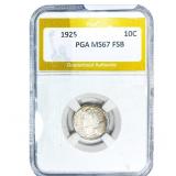1925 Mercury Silver Dime PGA MS67 FSB