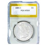1885-S Morgan Silver Dollar PGA MS64