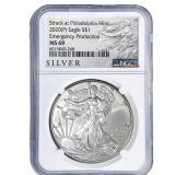 2020 Silver Eagle NGC MS69