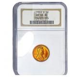 1953-D Wheat Cent NGC MS66 RD