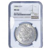 1904-O Morgan Silver Dollar NGC MS62