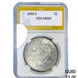 1890-S Morgan Silver Dollar PGA MS64