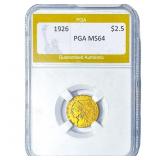 1926 $2.50 Gold Quarter Eagle PGA MS64