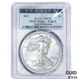 2021 Silver Eagle PCGS MS70 Type 2