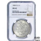 1884-CC Morgan Silver Dollar NGC MS62
