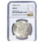 1883-CC Morgan Silver Dollar NGC MS63