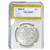 1885-O Morgan Silver Dollar PGA MS67