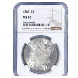 1885 Morgan Silver Dollar NGC MS66
