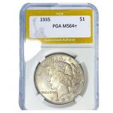 1935 Silver Peace Dollar PGA MS64+