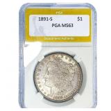 1891-S Morgan Silver Dollar PGA MS63