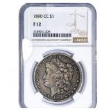 1890-CC Morgan Silver Dollar NGC F12
