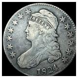 1824 Capped Bust Half Dollar ABOUT UNCIRCULATED