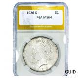 1926-S Silver Peace Dollar PGA MS64