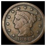 1848 Braided Hair Large Cent LIGHTLY CIRCULATED