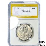 1946 Walking Liberty Half Dollar PGA MS64