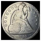 1843 Seated Liberty Silver Dollar LIGHTLY CIRCULAT