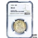 1935 Walking Liberty Half Dollar NGC MS64