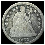 1859-O Silver Seated Liberty Dime NICELY CIRCULATE