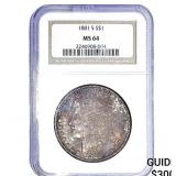 1881-S Morgan Silver Dollar NGC MS64