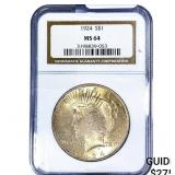 1924 Silver Peace Dollar NGC MS64