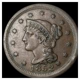 1852 Braided Hair Large Cent CLOSELY UNCIRCULATED