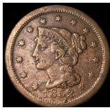 1852 Braided Hair Large Cent LIGHTLY CIRCULATED