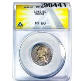 1942 Jefferson Nickel ANACS PF66