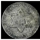 1853 Silver Three-Cent Piece NICELY CIRCULATED
