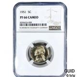 1951 Jefferson Nickel NGC PF66 Cameo