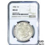 1902 Morgan Silver Dollar NGC MS63