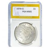 1878-C Morgan Silver Dollar PGA MS65