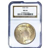 1924 Silver Peace Dollar NGC MS64
