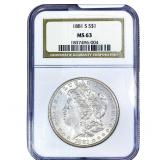 1881-S Mercury Silver Dollar NGC MS63
