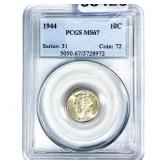 1944 Mercury Silver Dime PCGS MS67