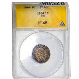 1864 Indian Head Cent ANACS EF45 CN