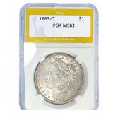 1883-O Morgan Silver Dollar PGA MS63
