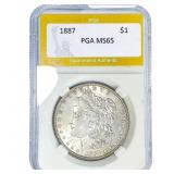 1887 Morgan Silver Dollar PGA MS65