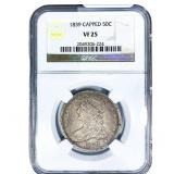 1839 Capped Bust Half Dollar NGC VF25