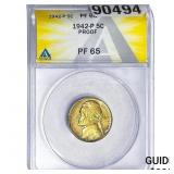1942 Jefferson Nickel ANACS PF65