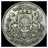 1926 Latvia Silver 2 Lati