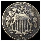 1876 Shield Nickel NEARLY UNCIRCULATED