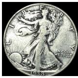 1938-D Silver Walking Liberty Half Dollar LIGHTLY